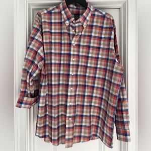 XXL long sleeve plaid button down dress shirt